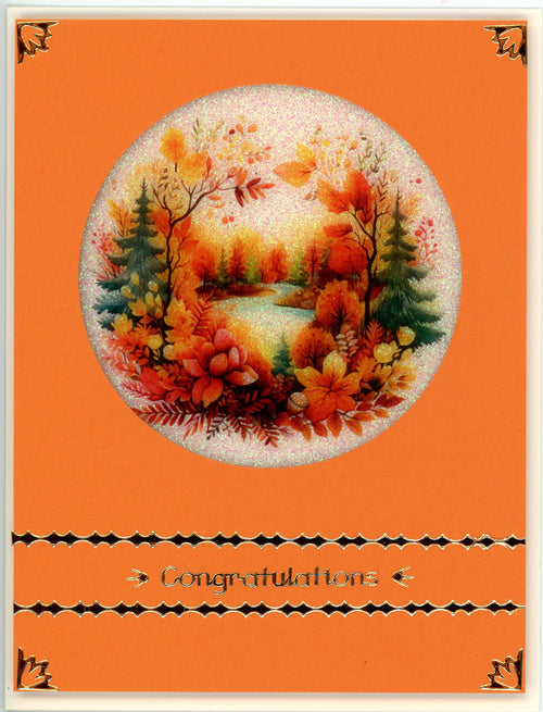 GlitterFilm and Vintage Hue 12 Card Kit Autumn Leaves Rounds