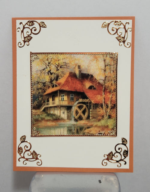 Autumn Water Mill Squares Vintage Hue Acetate