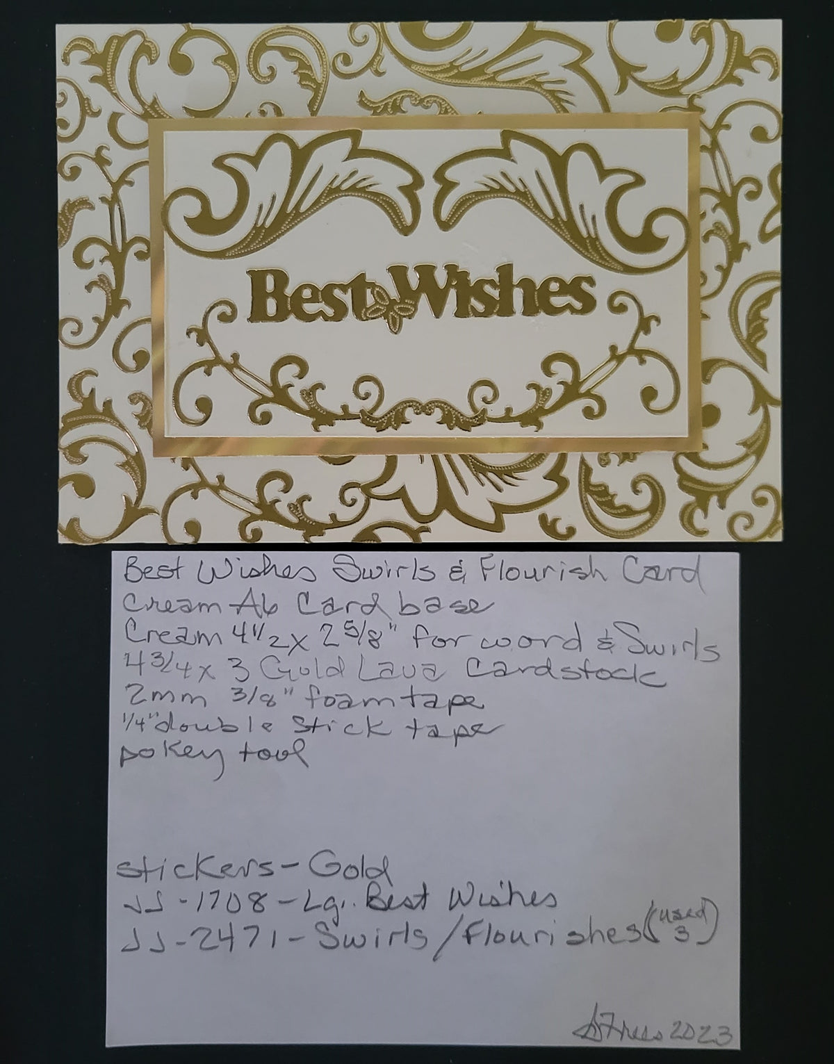 Best Wishes large Greeting Outline Sticker 1708