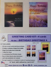 GlitterFilm and Vintage Hue 4 Card Kit Birthday Greetings 4