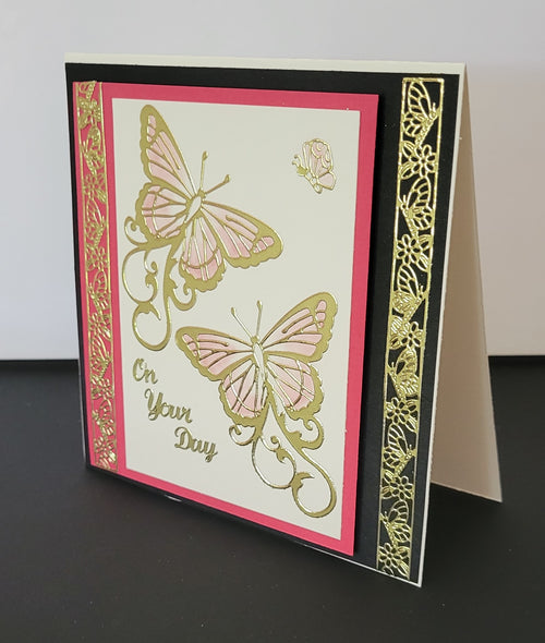 Butterflies & Flowers Ribbon Lace Border  DD5406