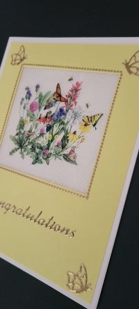 Butterflies Flower Squares 2 Vintage Hue Art Acetate
