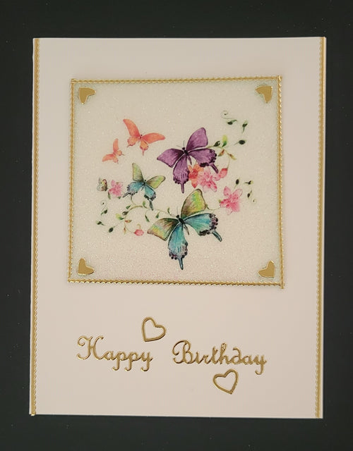 Butterflies Flower Squares 2 Vintage Hue Art Acetate