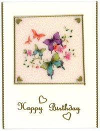 GlitterFilm & Vintage Hues 12 Card Kit Butterflies Flower Squares 2