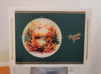 GlitterFilm and Vintage Hue 4 Card Kit Autumn Leaves Rounds