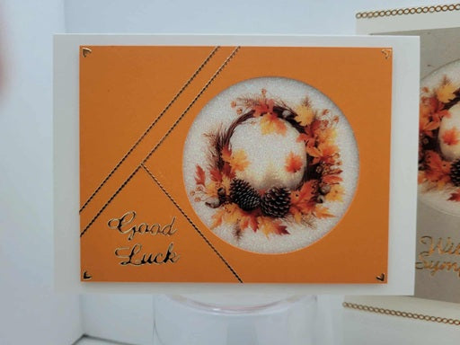 GlitterFilm and Vintage Hue 4 Card Kit Autumn Leaves Rounds
