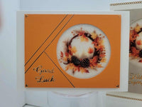 GlitterFilm and Vintage Hue 4 Card Kit Autumn Leaves Rounds