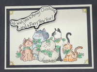 Christmas Kitties Rubber Stamp  ES 34801S