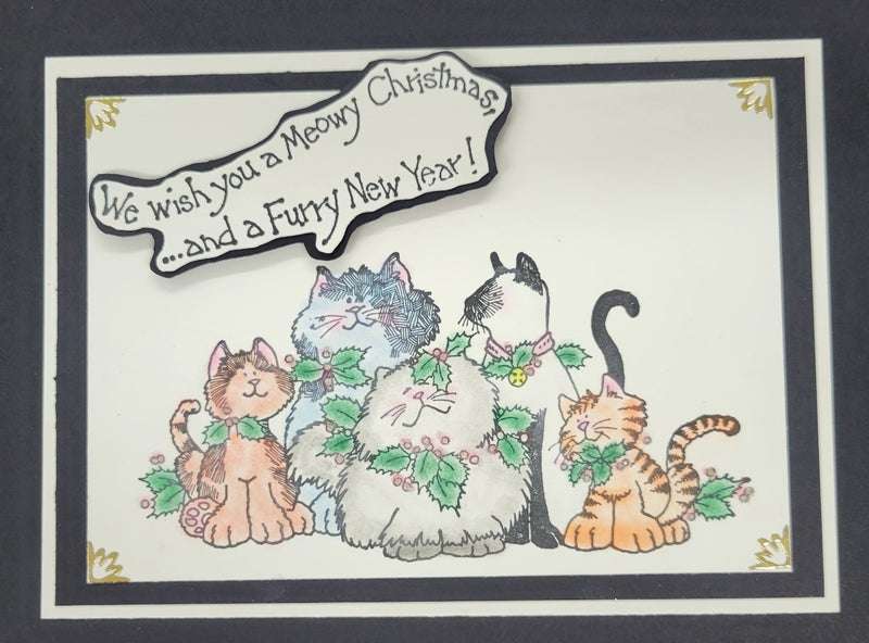 Meowy Christmas Rubber Stamp  ES 34803J