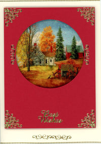 GlitterFilm and Vintage Hue 4 Card Kit Country Cottage Squares