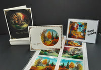 Country Cottages Squares Vintage Hues Acetate