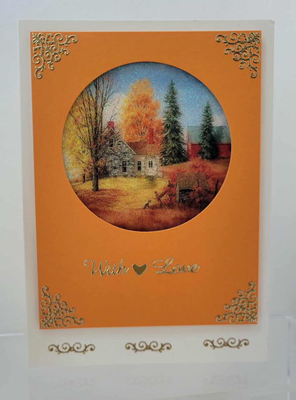GlitterFilm and Vintage Hue 4 Card Kit Country Cottage Squares