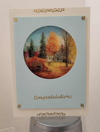 GlitterFilm and Vintage Hue 4 Card Kit Country Cottage Squares