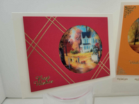 GlitterFilm and Vintage Hue 4 Card Kit Country Cottage Squares