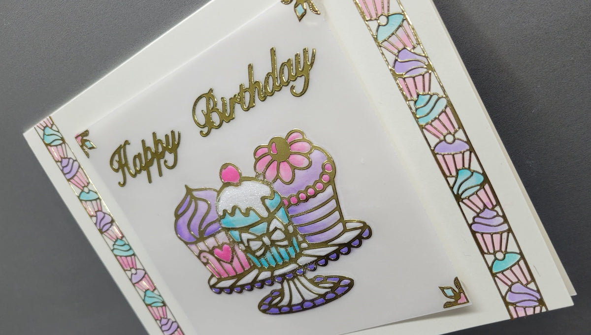 Sticker, Double Embossed 3D Cupcakes  356416