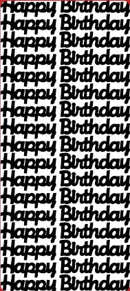 Happy Birthday (Large Bold) Outline Sticker  DD2431