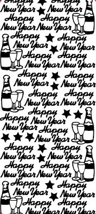 Happy New Year Outline Sticker  DD2703