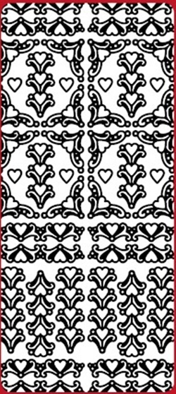 Corners-Frame Heart Ornaments Outline Sticker  DD6342