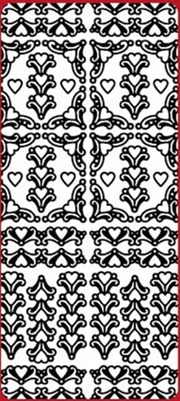 Corners-Frame Heart Ornaments Outline Sticker  DD6342