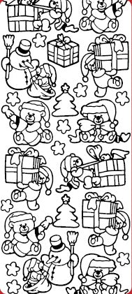 Christmas Bears Outline Sticker  DD7021