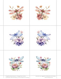 GlitterFilm and Vintage Hue 12 Card Kit Dragonfly Beauty Squares