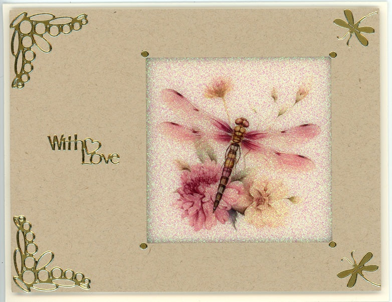 GlitterFilm and Vintage Hue 12 Card Kit Dragonfly Beauty Squares