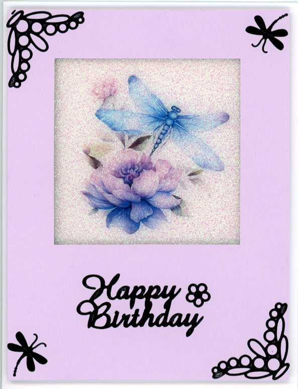 GlitterFilm and Vintage Hue 12 Card Kit Dragonfly Beauty Squares