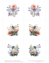 GlitterFilm and Vintage Hue 12 Card Kit Dragonfly Beauty Squares