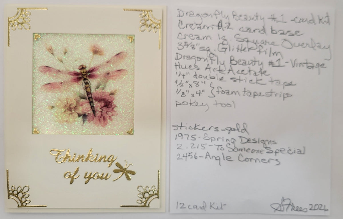 GlitterFilm and Vintage Hue 12 Card Kit Dragonfly Beauty Squares