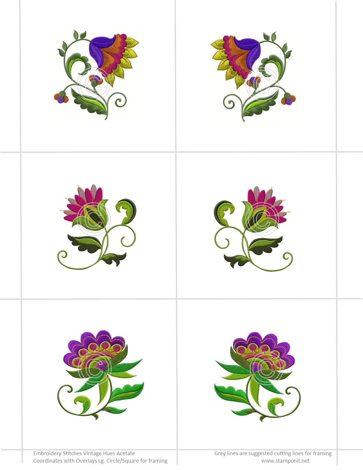 Embroidery Stiches Vintage Hue Acetate