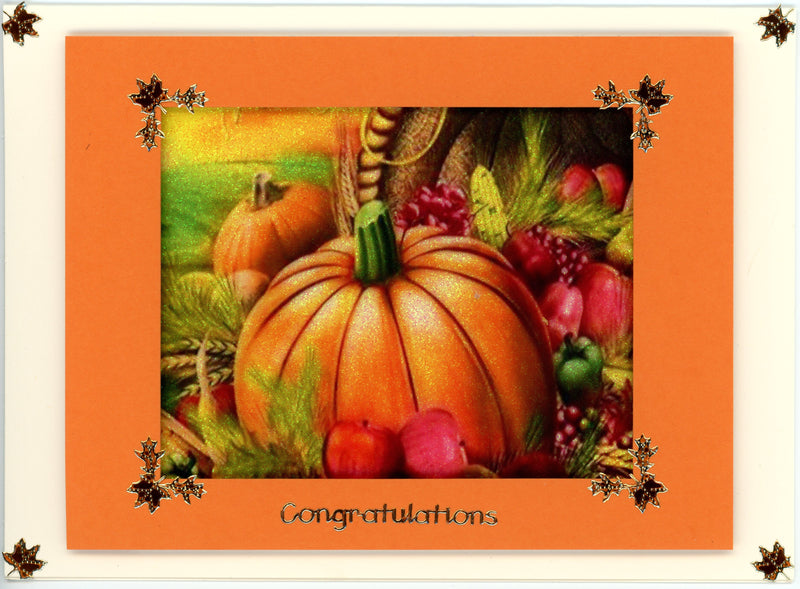 GlitterFilm and Vintage Hue 4 Card Kit, Fall Pumpkin Scene