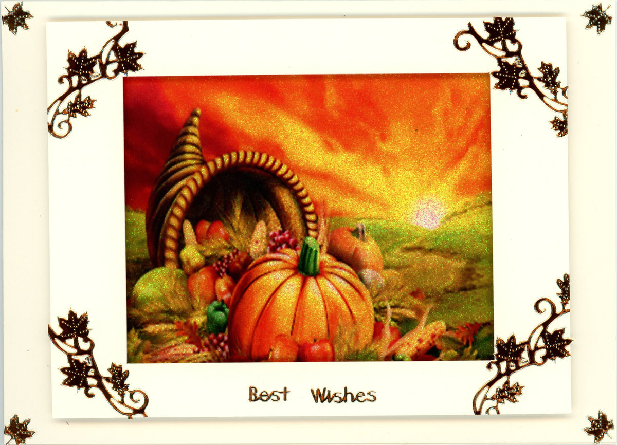 GlitterFilm and Vintage Hue 4 Card Kit, Fall Pumpkin Scene