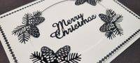 Fir Tree Pine Cones Outline Sticker  4393
