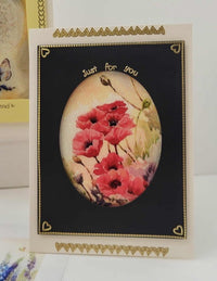 GlitterFilm and Vintage Hue 4 Card Kit Floral 13