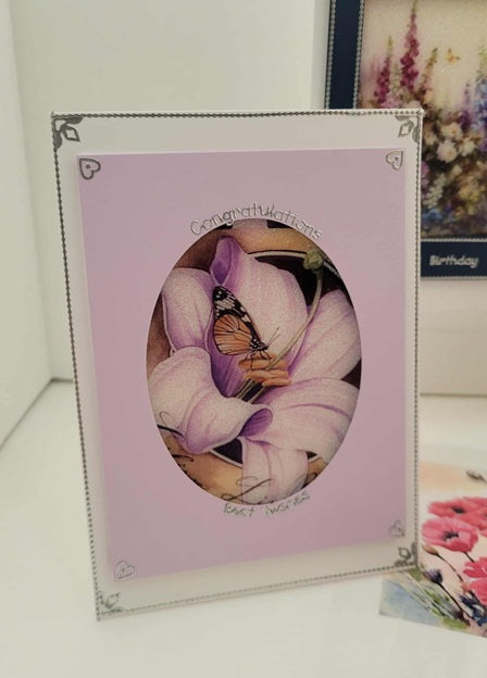 GlitterFilm and Vintage Hue 4 Card Kit Floral 13
