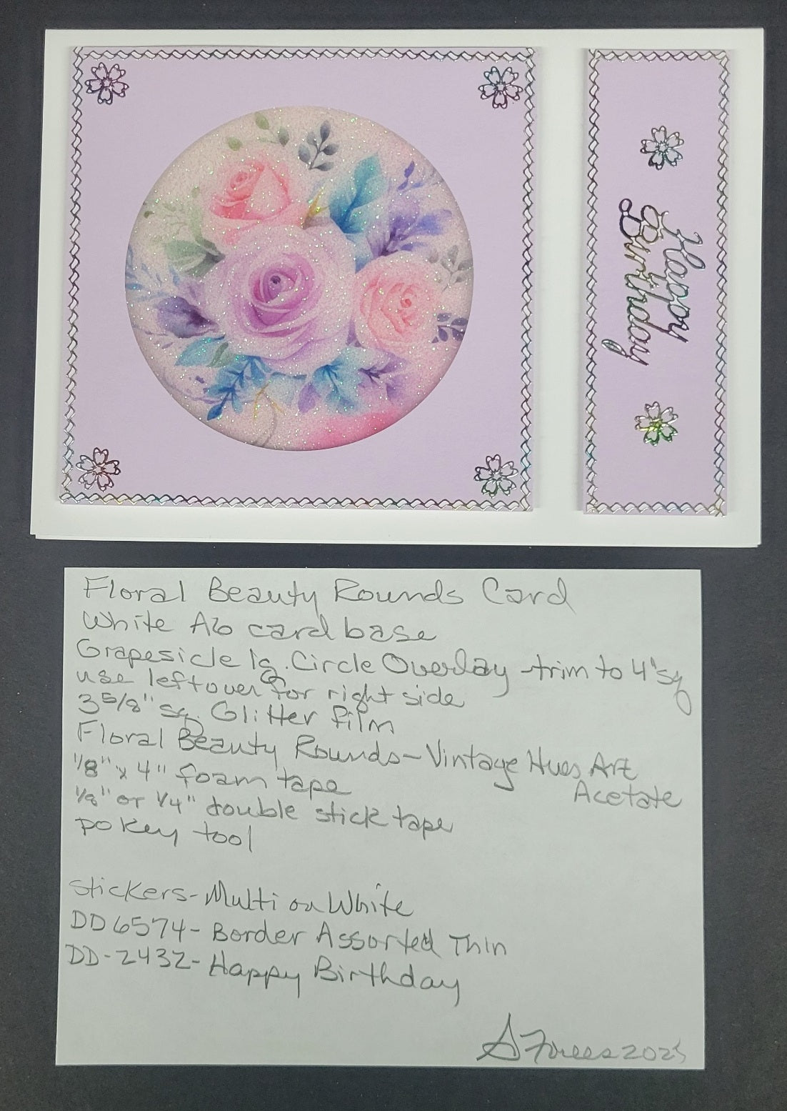 Floral Beauty Rounds, Vintage Hue Acetate