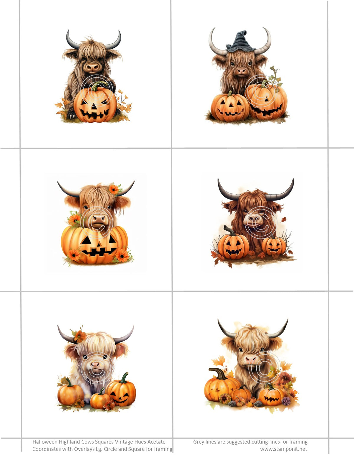 Halloween Highland Cows Vintage Hue Acetate