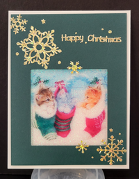 GlitterFilm and Vintage Hue 12 Card Kit Hangin' Around Cat Christmas