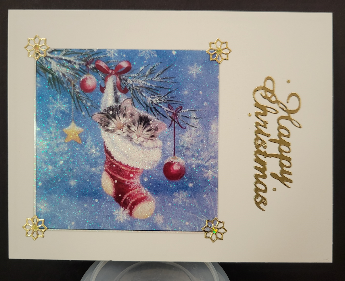 GlitterFilm and Vintage Hue 12 Card Kit Hangin' Around Cat Christmas