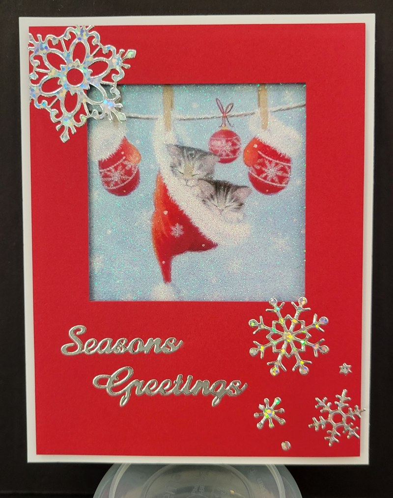 GlitterFilm and Vintage Hue 12 Card Kit Hangin' Around Cat Christmas