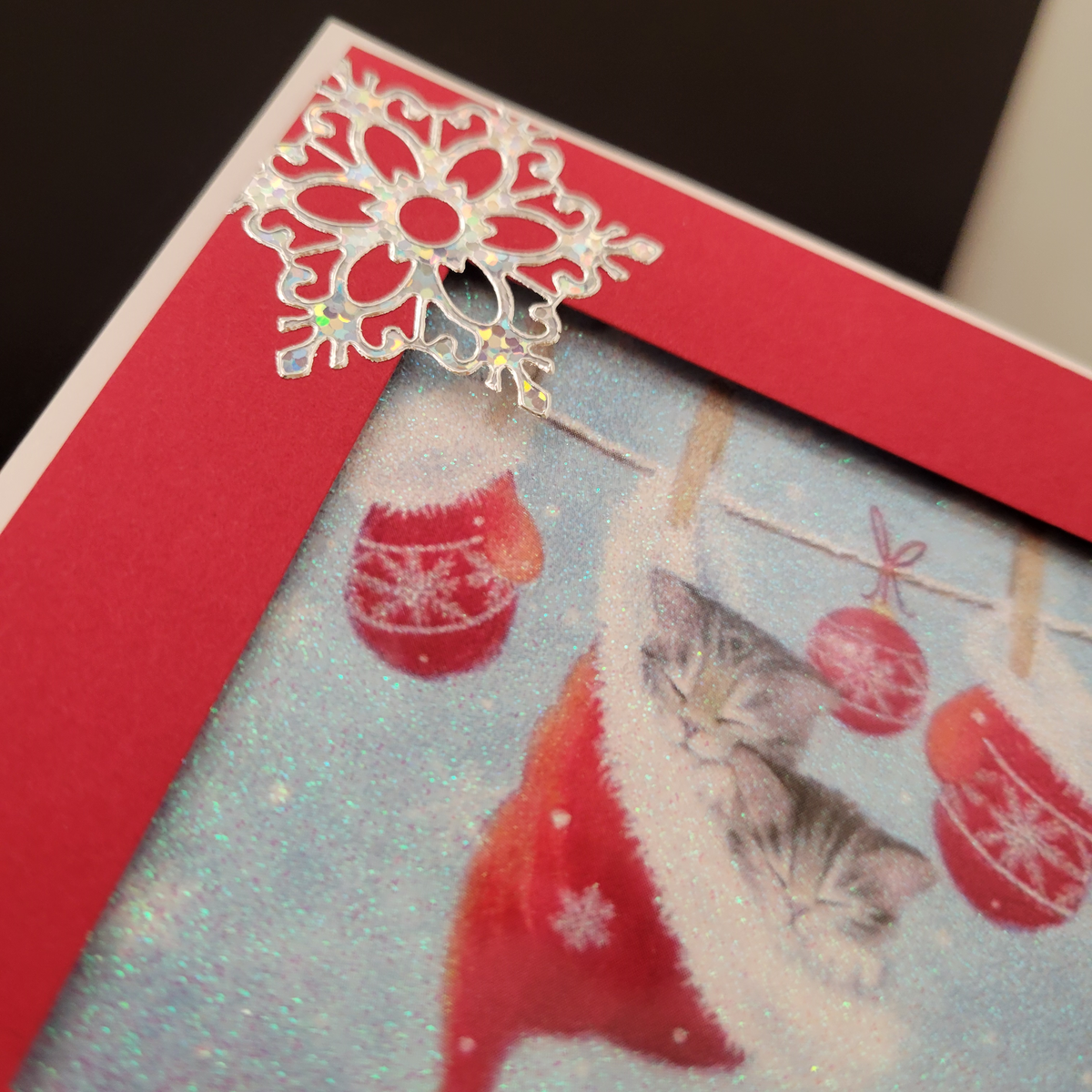 GlitterFilm and Vintage Hue 12 Card Kit Hangin' Around Cat Christmas