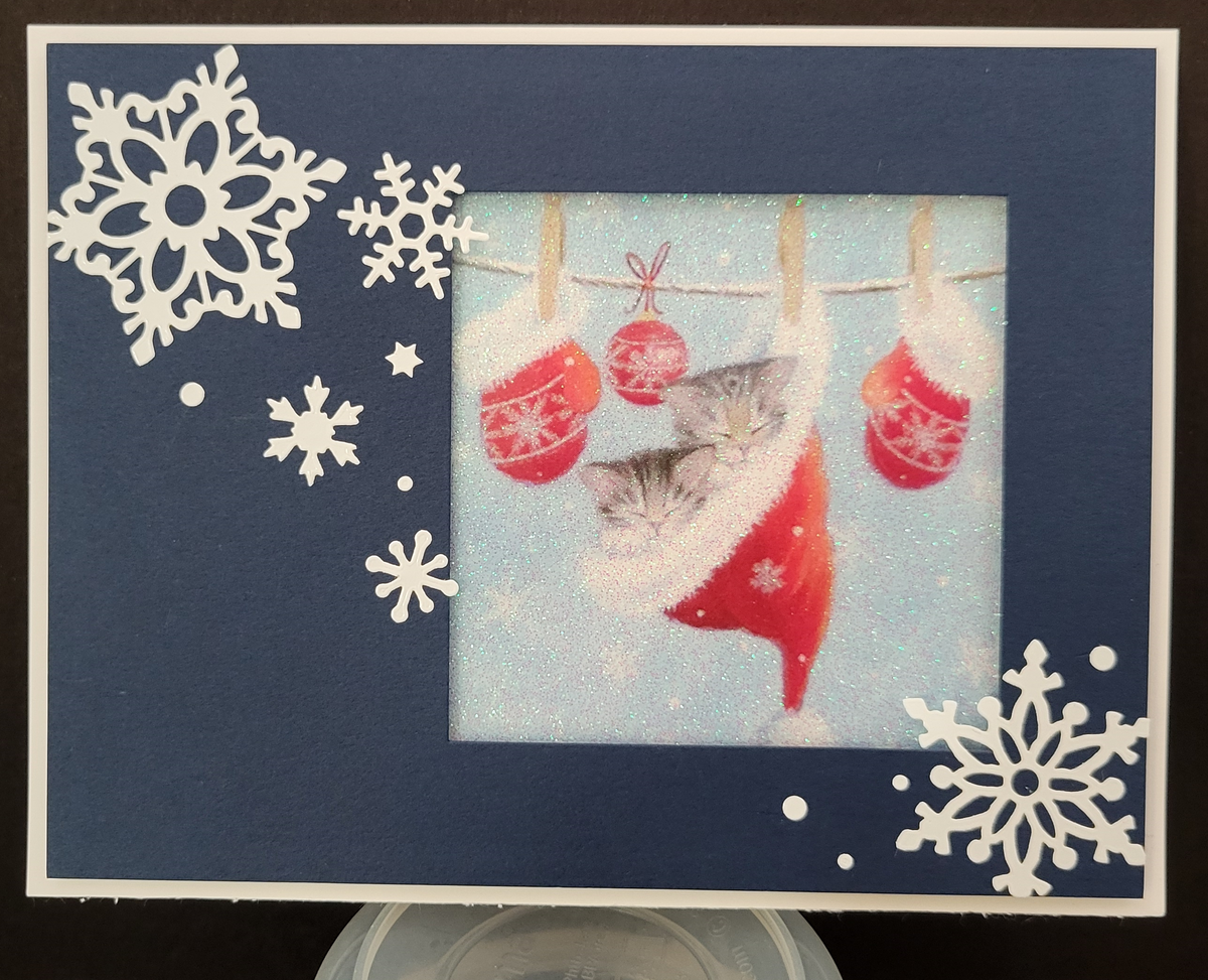 GlitterFilm and Vintage Hue 12 Card Kit Hangin' Around Cat Christmas