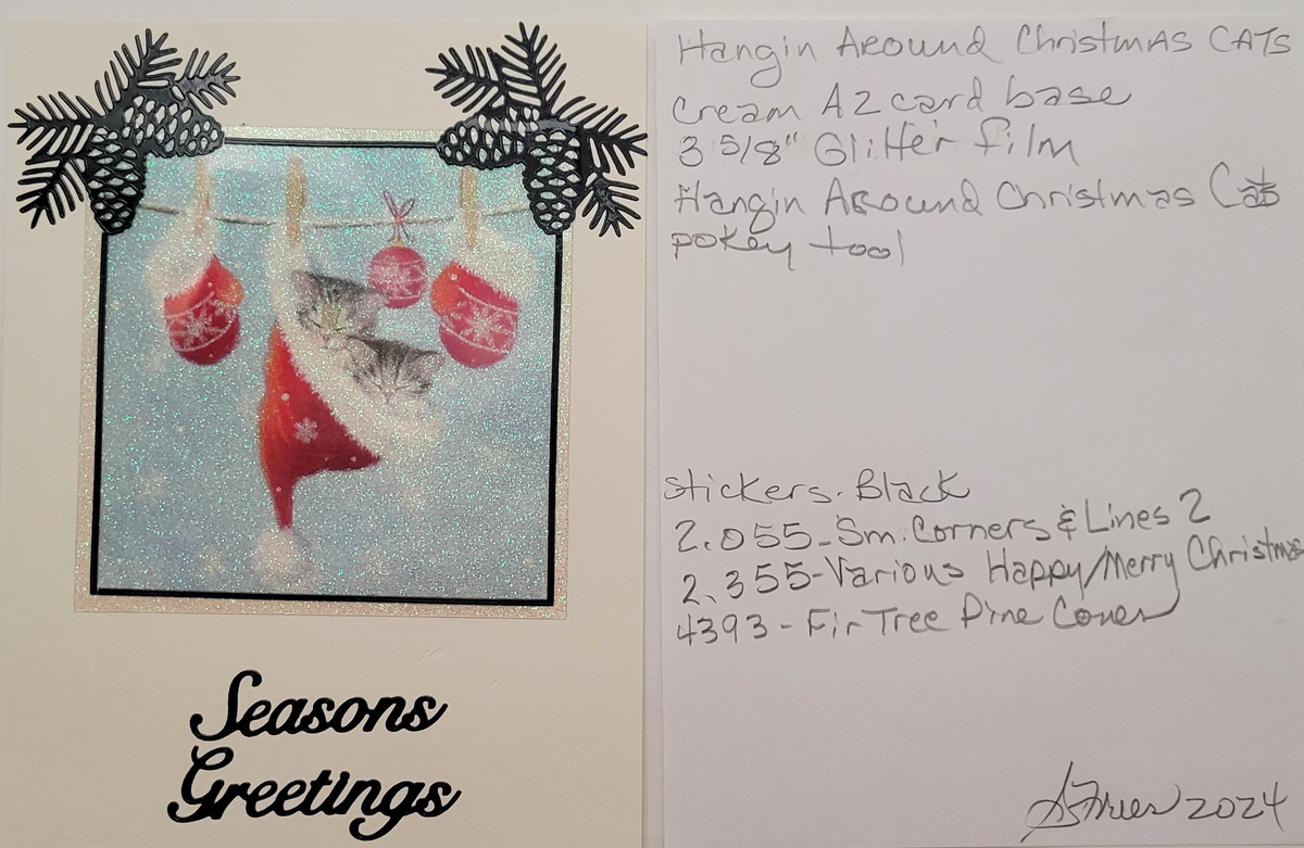 Hangin' Around Cat Christmas Vintage Hue Acetate