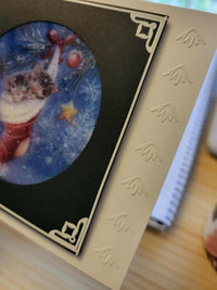 GlitterFilm and Vintage Hue 4 Card Kit Hangin' Around Cat Christmas