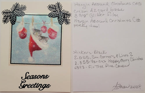 Hangin' Around Cat Christmas Vintage Hue Acetate