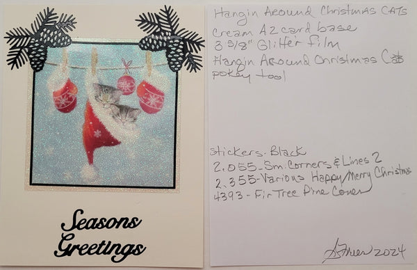 Hangin' Around Cat Christmas Vintage Hue Acetate