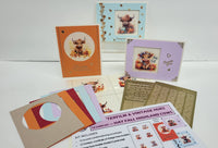 GlitterFilm and Vintage Hue 12 Card Kit Hay Fall Highland Cows