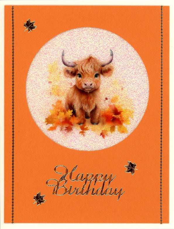 GlitterFilm and Vintage Hue 12 Card Kit Hay Fall Highland Cows