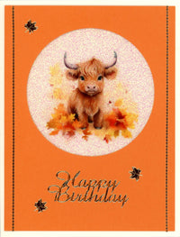 GlitterFilm and Vintage Hue 12 Card Kit Hay Fall Highland Cows