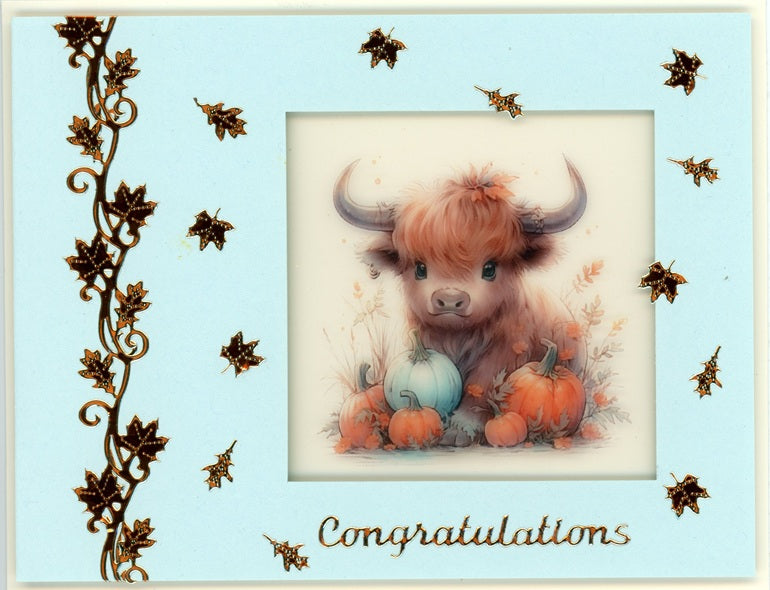 GlitterFilm and Vintage Hue 12 Card Kit Hay Fall Highland Cows
